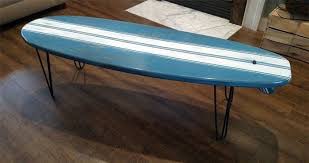 I carved the table top to the exact shape of a full sized surfboard. This Surfboard Coffee Table Will Give Your Home A Beach Vibe