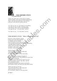 You are my hiding place. English Worksheets Song Josh Groban You Raise Me Up