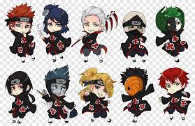 Hidan Kakuzu Konan Deidara Sasuke Uchiha, Chibi, Sticker, Fictional  Character Png | Pngegg