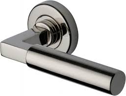 Heritage Brass Bauhaus Door Handle On Rose Pair Door Handles Bronze Door Handle Door Handles Interior