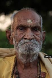 Image of Portrait of an Old Indian Hindu Sadhu or Baba-ZH489782-Picxy