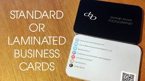 The metallic finish on the stock creates chrome effects with any ink that is printed on it. Standard Vs Laminated Business Cards Youtube
