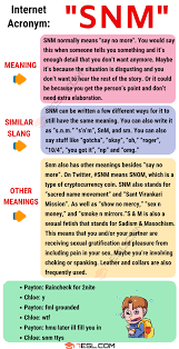 Snm Meaning How To Use The Acronym Snm With Useful Examples 7esl Slang Words English Expressions Meant To Be