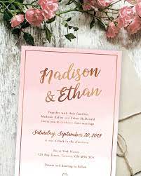 Blush Pink And Gold Wedding Invitation Template Pink Ombre Etsy Pink Wedding Invitations Gold Wedding Invitations Wedding Invitation Templates