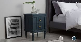 Made Vintage Bedside Table Dark Blue Wood Bourbon Bedside Tables Collection From Made Com Blue Bedside Tables Vintage Bedside Vintage Bedside Table