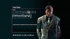 Whenever i go to the riddler trophies screen for (i think) amusement mile, it tells me the art is unlocked, but when i exit out to look at it, it's still locked. Batman Arkham City Character Bios Two Face Youtube