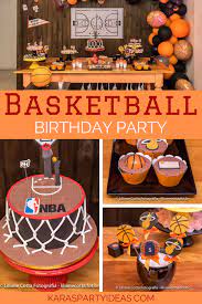 Find ideas for inspiring décor and themed snacks for a boy's basketball themed birthday party! Kara S Party Ideas Basketball Birthday Party Kara S Party Ideas
