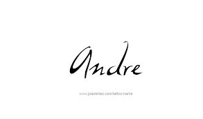 The athlete's right shoulder and upper arm are covered in a large tattoo of a pattern of feathers. Andre Name Tattoo Designs