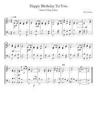 Happy birthday for trumpet, with fingering; Happy Birthday To You Sheet Music For Tuba Trumpet In C Brass Duet Musescore Com