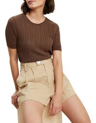 High neck rib knit tee. Seed Heritage Rib Knit Tee Myer