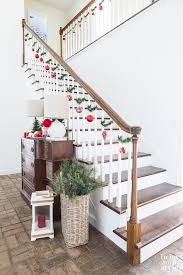 Whether you have a traditional home or prefer a more contemporary christmas look in your living room, kitchen, dining room, and entry, our holiday decorating ideas will inspire you. Christmas Staircase Decorating On A Dime In My Own Style