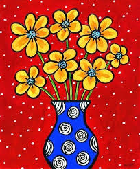 Yellow Flowers Blue Vase Shelagh Duffett Print Etsy Whimsical Art Flower Art Flower Painting You know those amazing flower drawings that almost look real? pinterest