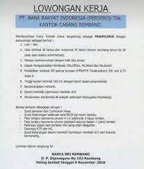 Bank yudha bhakti di dirikan pada tahun 1989 di jakarta, hingga saat ini bank inilah kesempatanmu terbaik bagi anda yang sedang mencari info lowongan kerja di bank cirebon, segera ajukan surat lamaran lengkap anda jika anda termasuk salah satu kandidat yang memenuhi kriteria di bawah ini. Syarat Lowongan Kerja Di Bank Bri