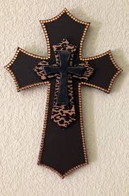 Brown And Leopard Layered Wooden Cross By Southerncharmmarket 35 00 Wooden Cross Cross Crafts Wooden Crosses
