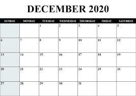 Blank December 2020 Calendar Printable In Pdf Word Excel December 2020 will start on tuesday and will end on thursday. blank december 2020 calendar printable