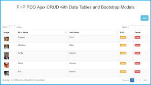 Php Pdo Ajax Crud Using Bootstrap Modals And Datatables With Image Upload Web Development Tutorial Data Ajax