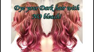 You can dye your hair with intense colors such as red, magenta, or violet. How To Dye Your Dark Hair Purple Pink No Bleach Youtube