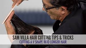 Feathered long layered haircuts for thin hair. How To Cut A V Shape Into Long Hair Youtube