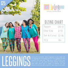 check out this size chart for lularoe leggings including