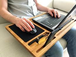 Portable Laptop Desk Oak Wood Lap Tray With Tablet Phone Etsy Portable Laptop Desk Laptop Desk Lap Desk