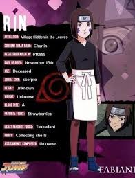 Rin Data Book Entry Naruto Characters Naruto Shippuden Characters Naruto Funny