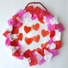 Looking to have a little valentine's day fun with we think we have the perfect solution for you! Paper Plate Tissue Paper Valentine Wreath Glue Sticks And Gumdrops