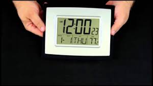 Baldr digital atomic desk wall alarm clock with thermometer & calendar, white. Wt 8002u Digital Wall Clock Youtube