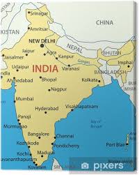 Leinwandbild Republik Indien Vektor Karte Pixers Wir Leben Um Zu Verandern