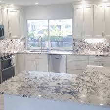 Cabinets Com On Instagram Do You Prefer A Full Height Granite Backsplash Over A Tile On Granite Backsplash Kitchen Decor Modern Replacing Kitchen Countertops