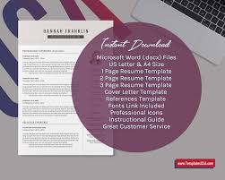 Rather than using fancy fonts and other distracting elements, you can come up with a clean look for your resume. Creative Resume Template For Word Curriculum Vitae Modern Cv Template Design Professional Resume Simple Resume Editable Resume 1 3 Page Job Winning Resume Instant Download Templatesusa Com