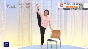 副島萌生アナ まさかの大開脚、Ｉ字バランス！！【GIF動画あり】 : アナきゃぷ速報