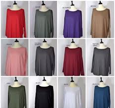 S M L Piko T1851 Long Sleeves Boatneck Bamboo Soft Tops Top