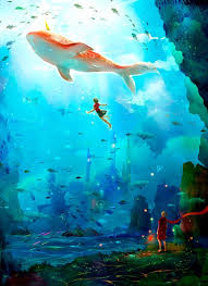 w a t e r big fish begonia visionary art