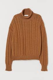 Cable Knit Turtleneck Sweater Light Brown Ladies H M Us Cable Knit Turtleneck Sweater Cable Knit Sweaters Brown Knit Sweater