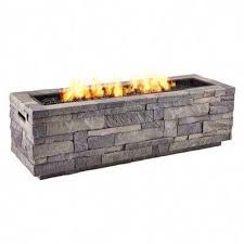 Real Flame Fire Pit T0003lp Gls Grey Ledgestone 65 000 Btu Liquid Propane Rectangular Firepitdiy Rectangular Fire Pit Fire Pit Furniture Outdoor Fire Pit