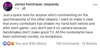 Jeopardy! champ brayden smith has died at the age of 24. A Note From James On The Sportsmanship Of Other Contestants Jeopardy