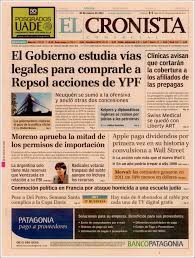 En una economía tan difícil, el cronista te la hace fácil. Newspaper El Cronista Comercial Argentina Newspapers In Argentina Tuesday S Edition March 20 Of 2012 Kiosko Net