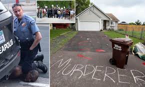 While chauvin's attorneys are expected to appeal the verdicts, celebrities took the announcement as an actress yvette nicole brown suggested police need to root out more cops like derek chauvin. A Murderer Lives Here Protesters Brand Home Of White Cop Over George Floyd S Death Daily Mail Online
