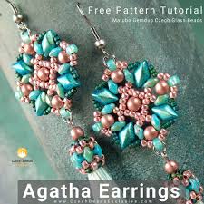 Pdf beaded earrings tutorial, russian leaf american indian inspired earrings peyote pattern, beadwork tutorial, seed bead earrings, beading. Blog News Agatha Earrings Free Pattern Tutorial Czech Glass Beads