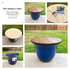 Diy Outdoor Storage Table Plus Storage The Flower Pot Was 15 And The Tabletop Was 10 Both From Diy Storage Outdoor Diy Outdoor Furniture Diy Outdoor Table