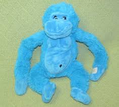 Pier 1 Blue Hanging Monkey Plush Gorilla 17 Stuffed Animal Hook Loop Hands Pier1 Hanging Monkey Monkey Plush Animal Hooks