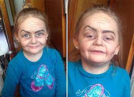 Girl Aged Three With Old Lady Make Up Job Sweeps The Internet Old Lady Costume Old Lady Makeup Old People Costume