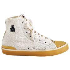 Isabel Marant Benkeen High-Top Sneakers in Ecru Faux Fur White Cream  Synthetic ref.649012 - Joli Closet