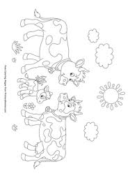 Show your kids a fun way to learn the abcs with alphabet printables they can color. Mom Dad And Baby Calf Coloring Page Free Printable Pdf From Primarygames