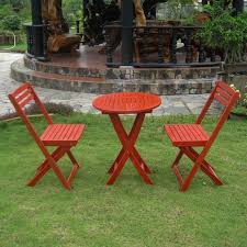 International Caravan Tt Vn 0158 Brd Set Of 3 Acacia Folding Bistro Set Red New Bistro Folding Ac Outdoor Patio Furniture Sets Bistro Set Patio Furnishings