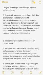 Bahagian operasi domestik lembaga tabung. Mingguan Wanita Contoh Surat Rayuan Pergi Haji Atas Facebook