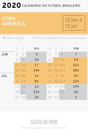Comece o ano de 2020 com o pé direito. Calendario Da Copa America 2020 Futebol