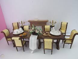 Beautiful furniture kit that will add a fun touch to your dream dollhouse. Vintage Dollhouse Miniature Art Nouveau Victorian Dining Room Furniture Acces 1829842525