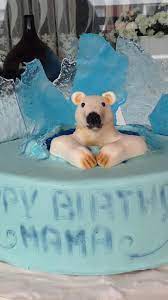 Den teig dünnflüssig auf ein backpapier ausgelegt auf einem backblech gießen und verteilen. Eisberg Eisbaren Fondant Torte Antarktis Fondant Torten Eisbar Torten