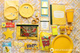 Make an easy sunshine gift basket or box of sunshine with these fun (and yellow!) ideas. Box Of Sunshine Gift Basket Idea Plus Free Printable Spot Of Tea Designs